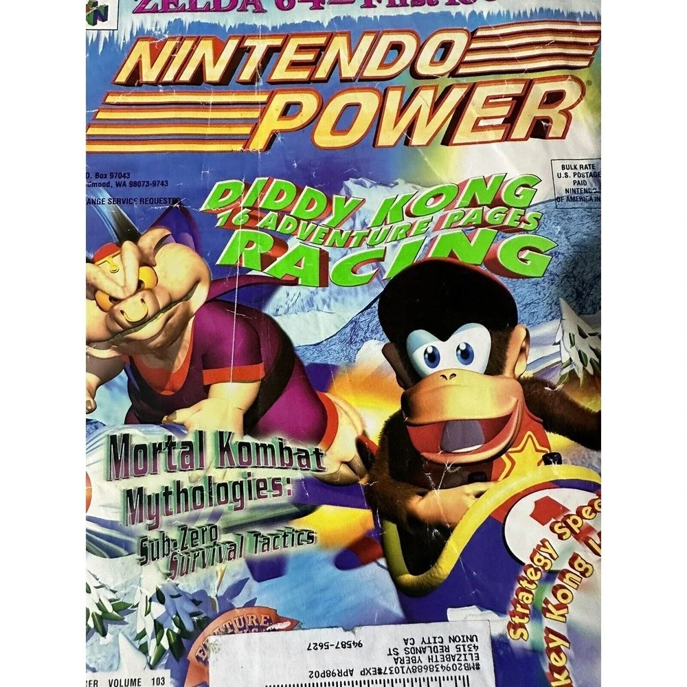 Diddy Kong Racing Nintendo Power Magazine Volume 103‎ Video Game December 1997